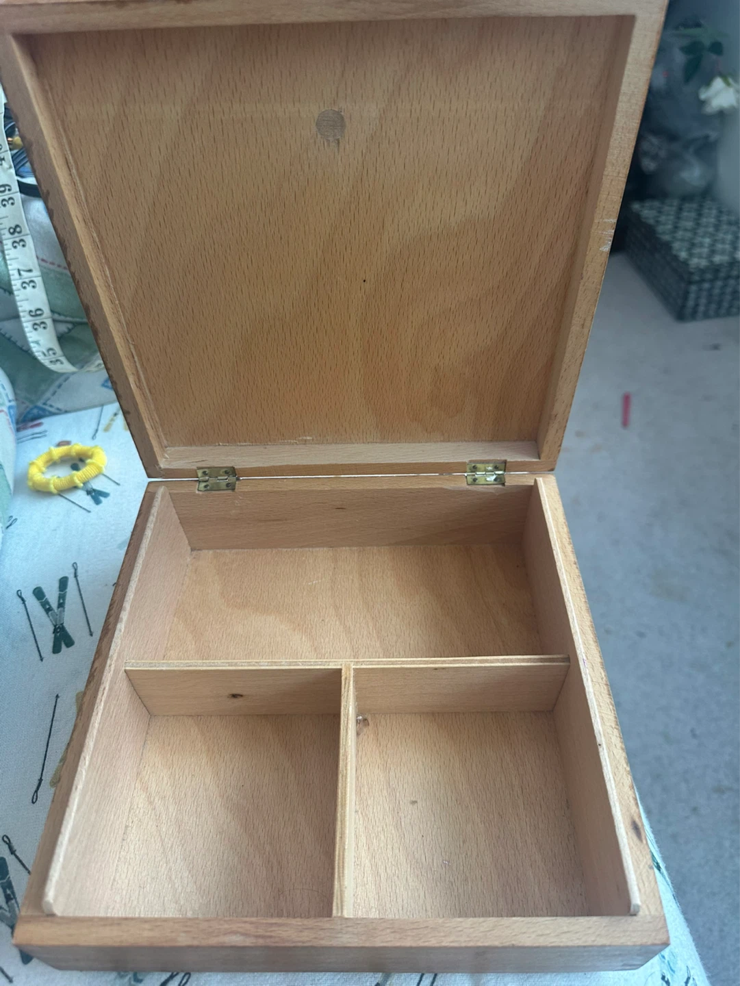 Wooden Hinged Box with Compartments - photo 2