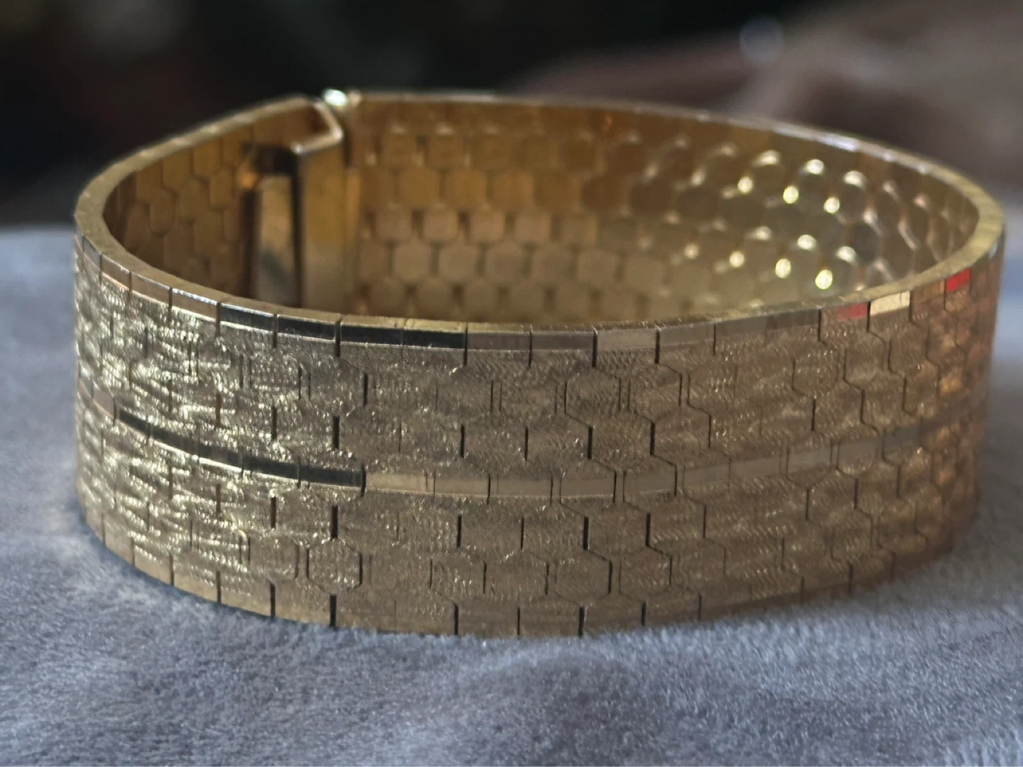 Italian Modernist wide gold plated bracelet - photo 2