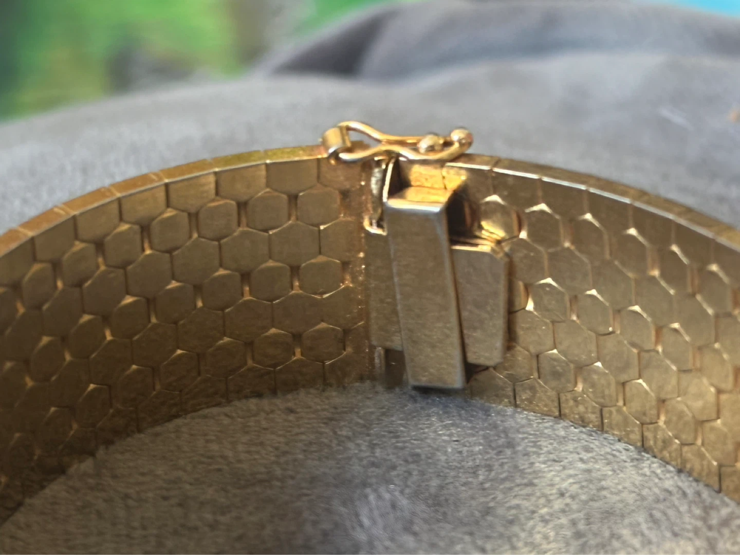 Italian Modernist wide gold plated bracelet - photo 4
