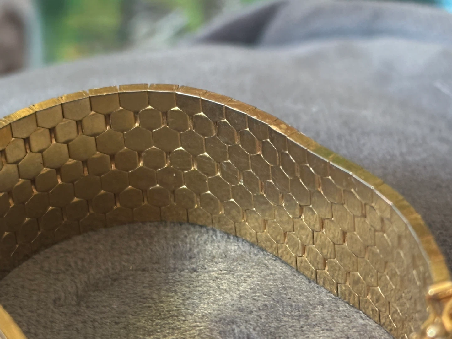 Italian Modernist wide gold plated bracelet - photo 5