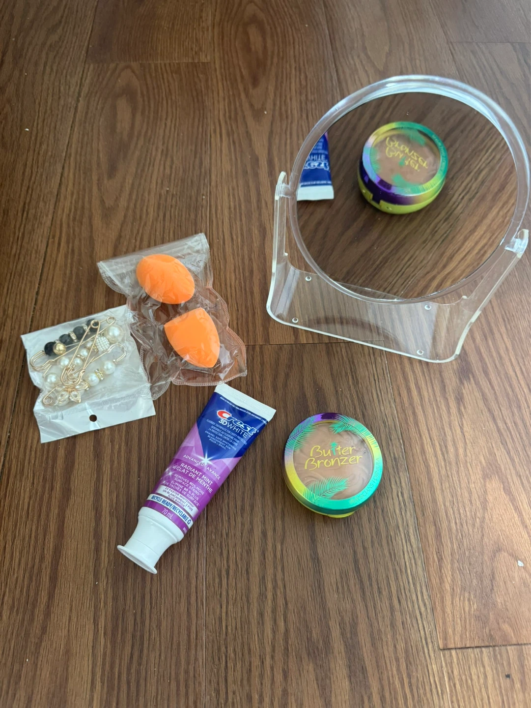 Butter Bronzer, and Mirror and Toothpaste Set