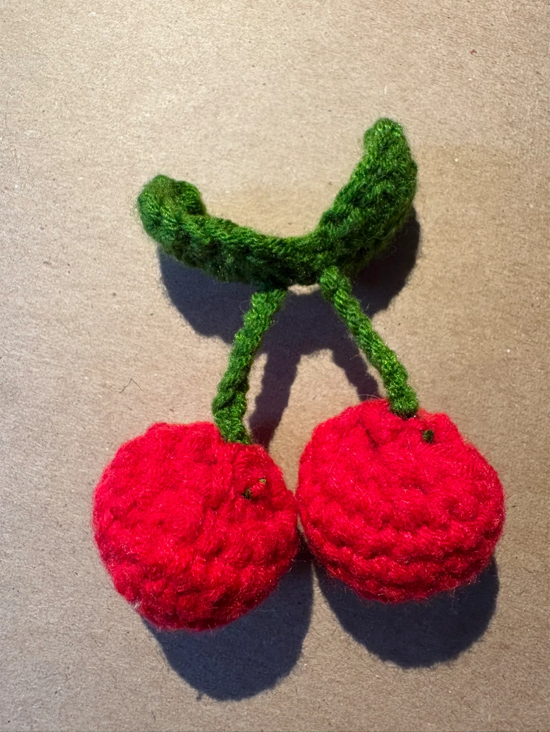 Crocheted Cherry Charm
