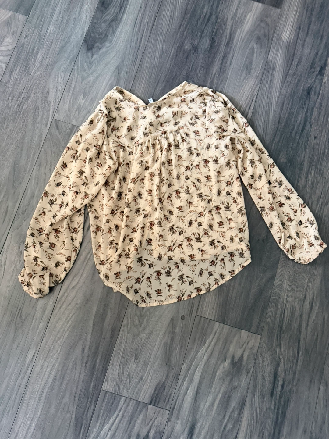 Mini X Cream floral print long sleeve blouse - photo 2