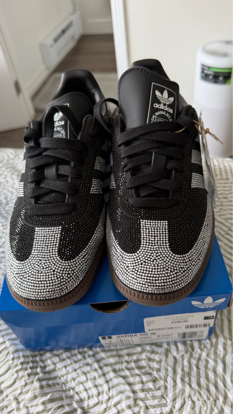 Adidas Samba- Black Crystal Embellished - Size 7 Womens - photo 2