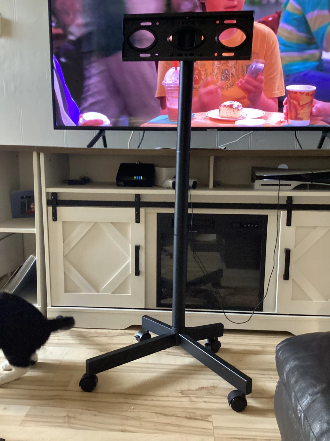 Black Rolling TV Stand - photo 2