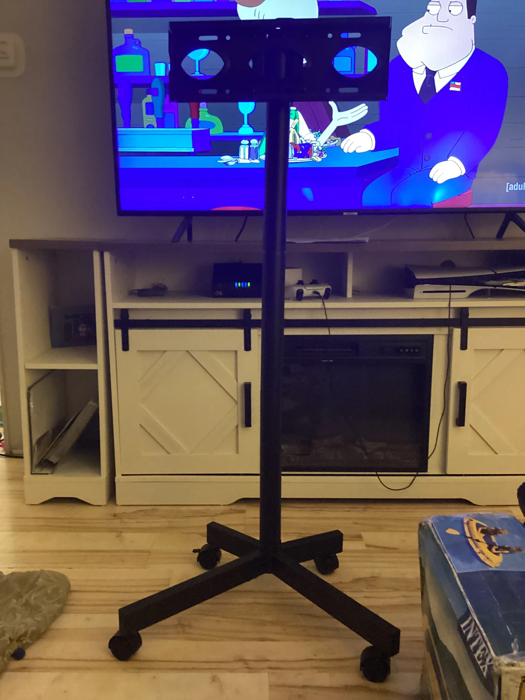 Black Rolling TV Stand