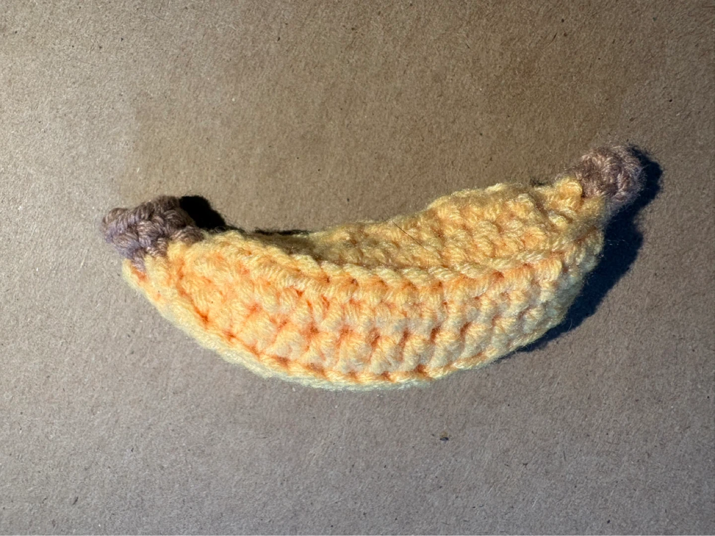 Hand-crocheted banana ornament