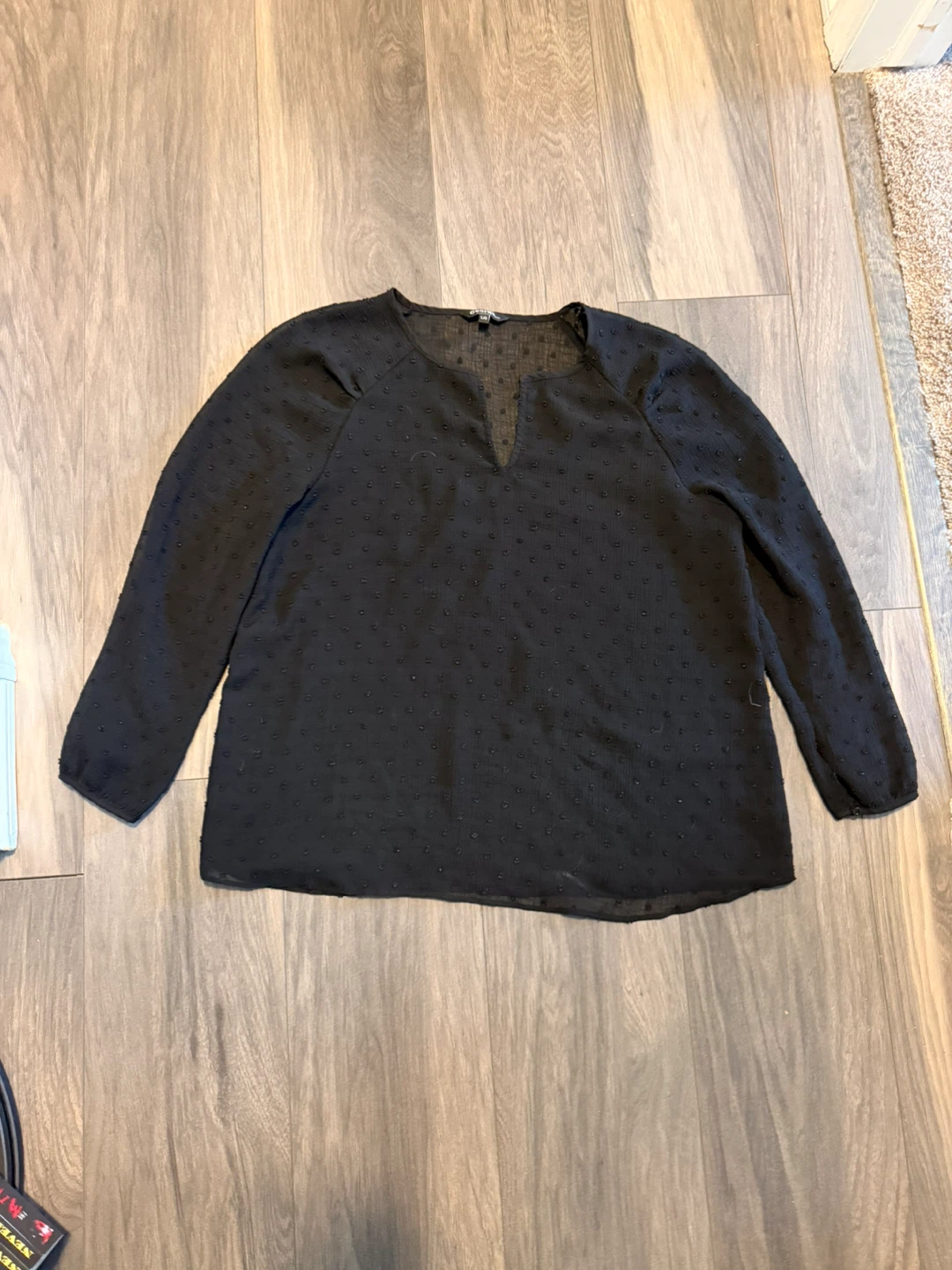 Black Swiss Dot Blouse