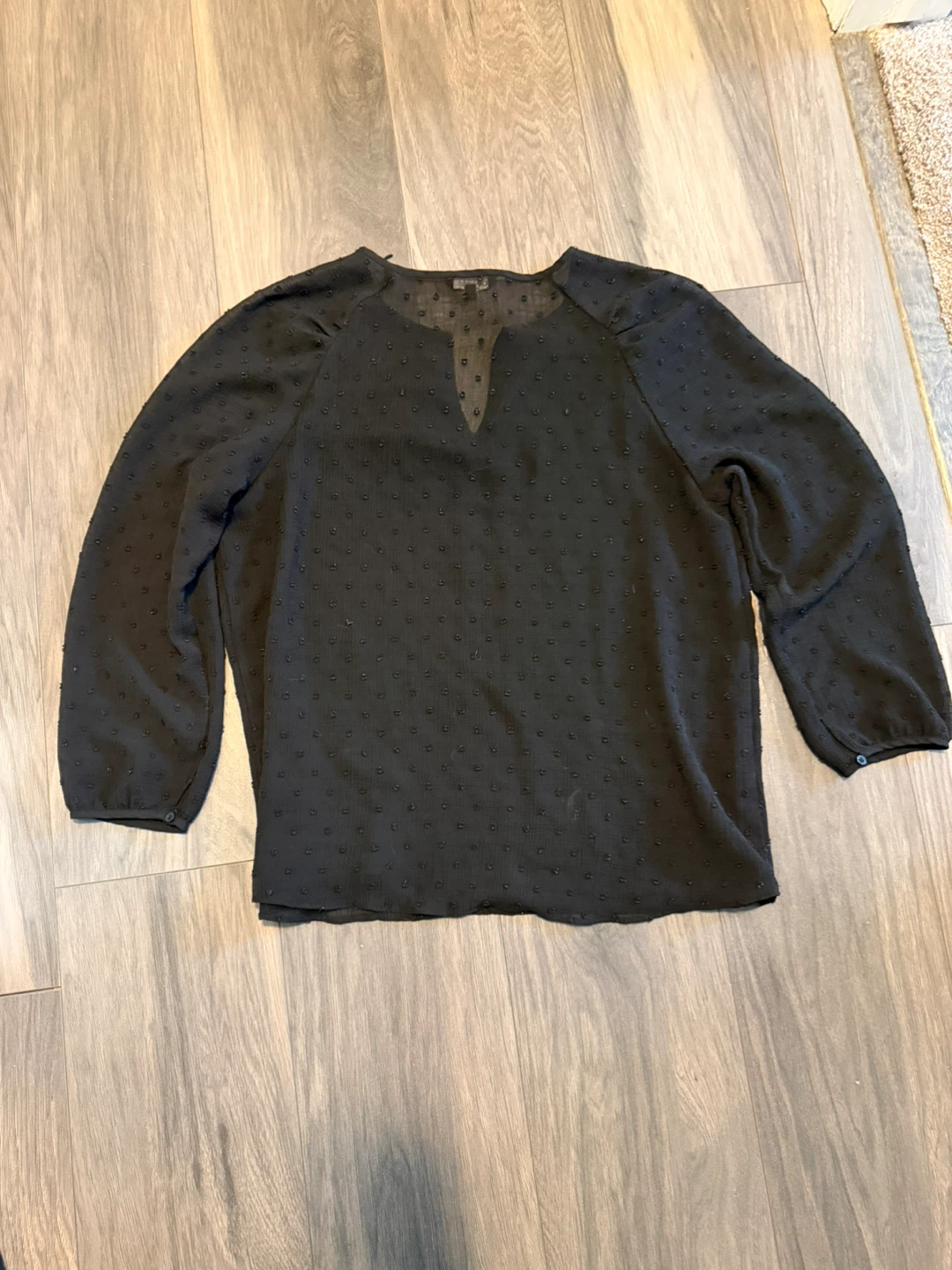 Black Swiss Dot Blouse - photo 2