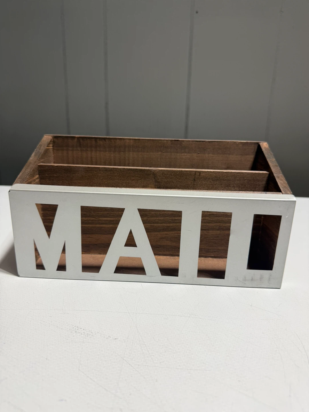 Rustic Wooden Mail & Paper Organizer – Farmhouse Decor