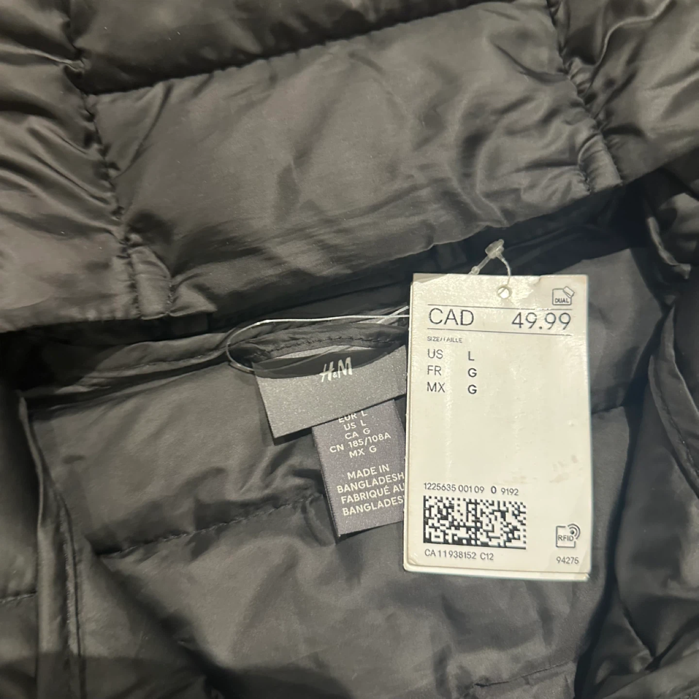 H&M Puffer Jacket Black Size L - photo 2