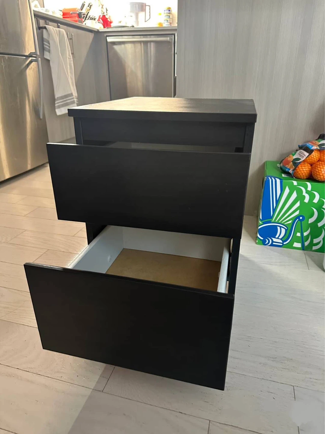 🔥Moving Sale🔥IKEA Black 2-Drawer Small Cabinet - photo 2
