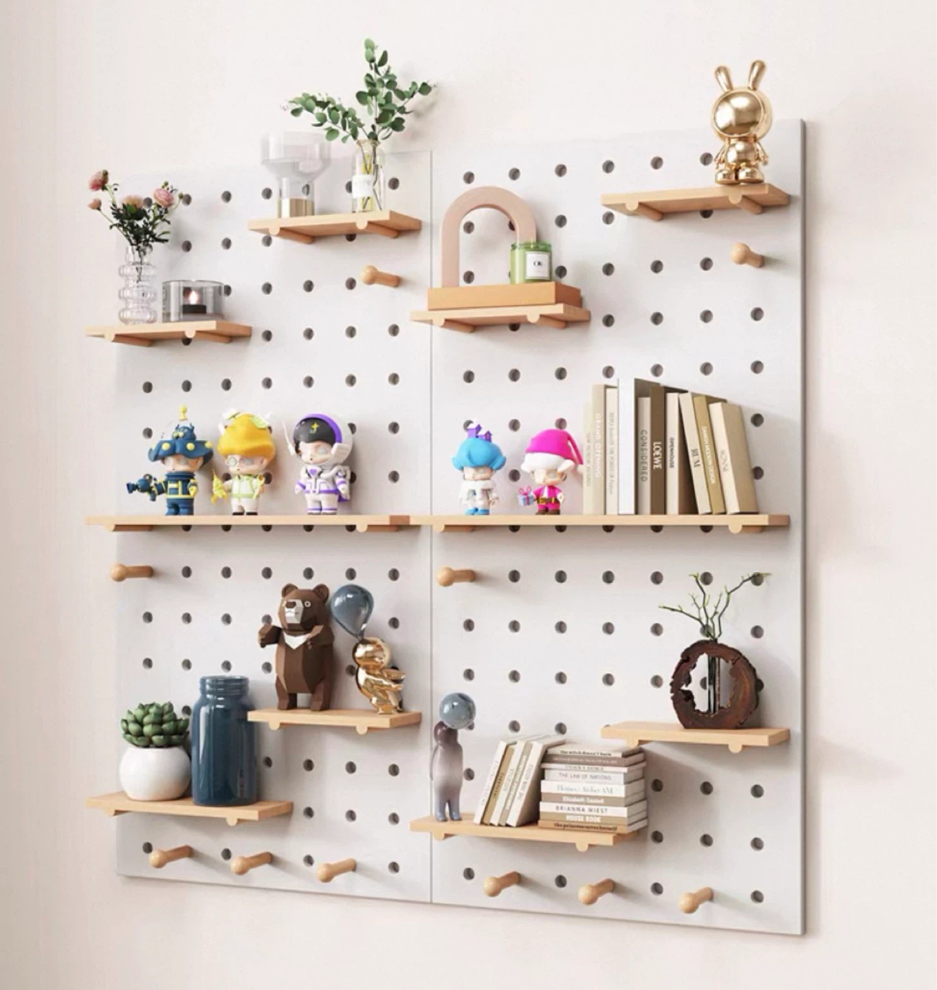 wooden pegboard Shelving unit - photo 2