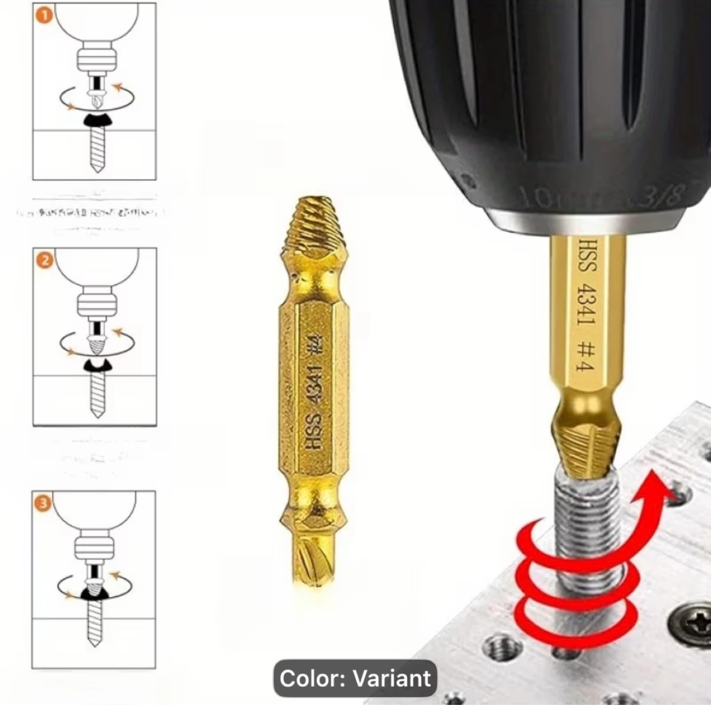 5pcs/set Damaged Screw Extractor Kit Stripped Screw - photo 5