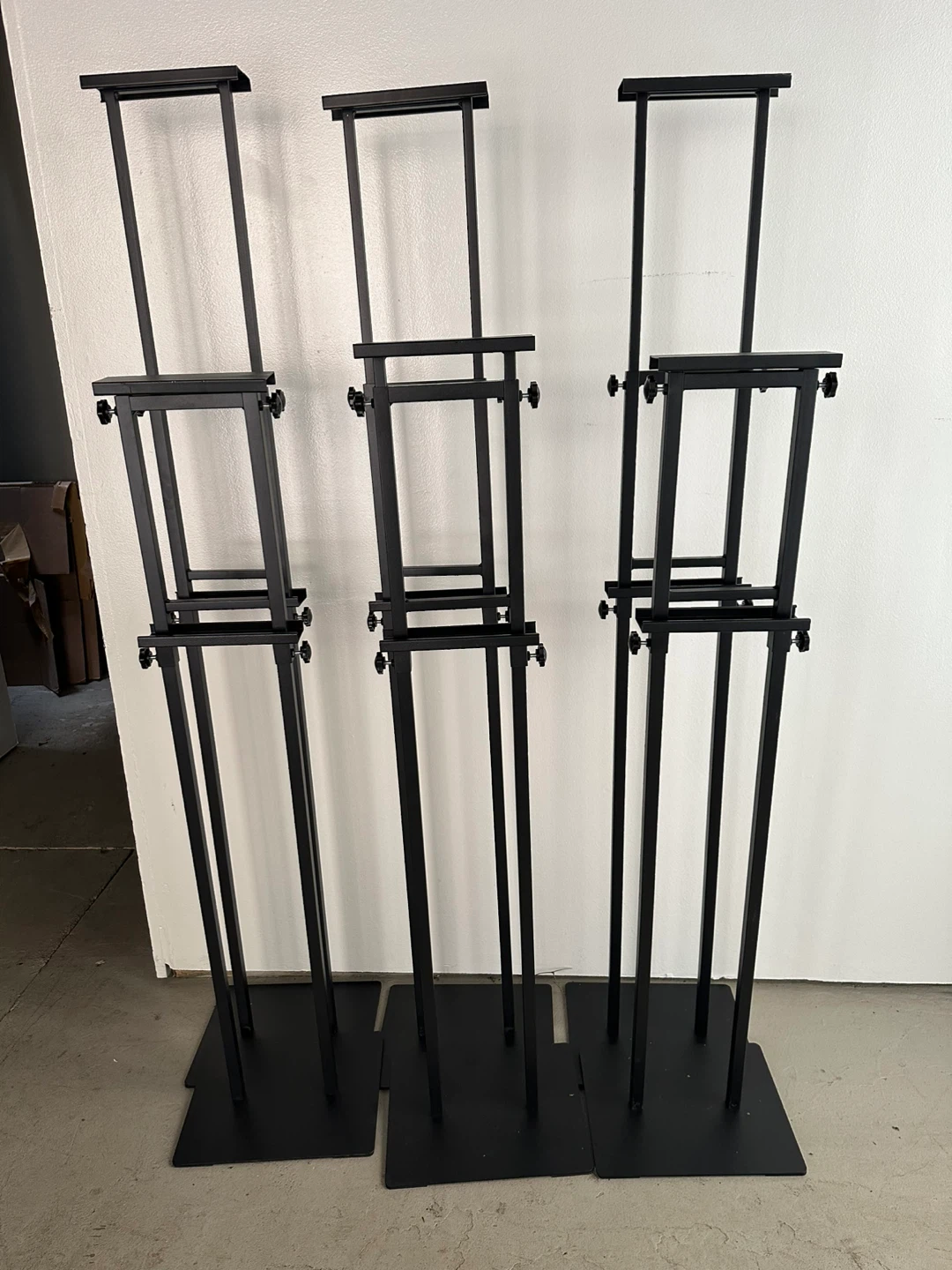 Set of 3 Black Metal Display Easels