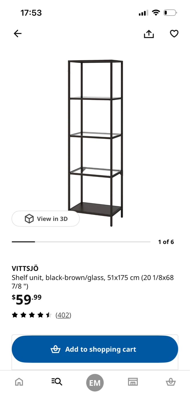 VITTSJÖ Shelf Unit - Black-Brown/Glass - photo 2