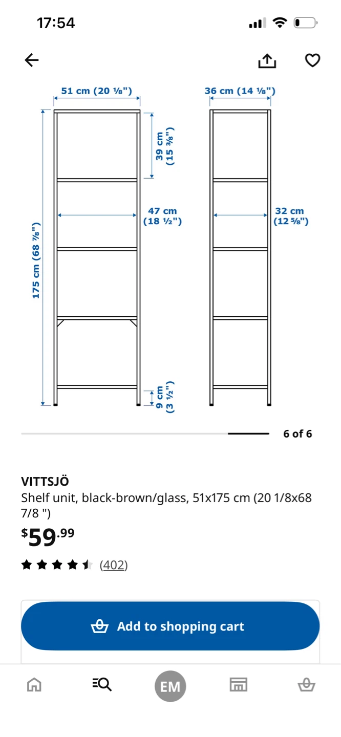 VITTSJÖ Shelf Unit - Black-Brown/Glass - photo 3
