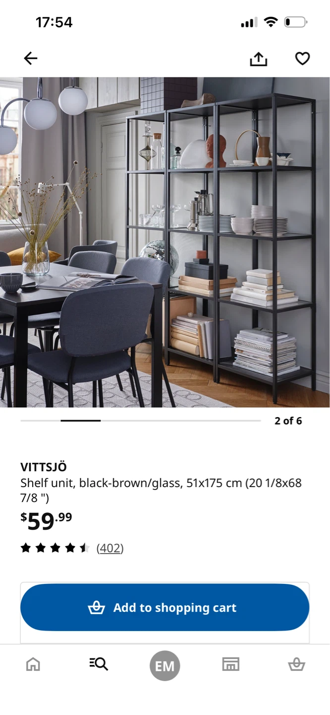 VITTSJÖ Shelf Unit - Black-Brown/Glass - photo 4