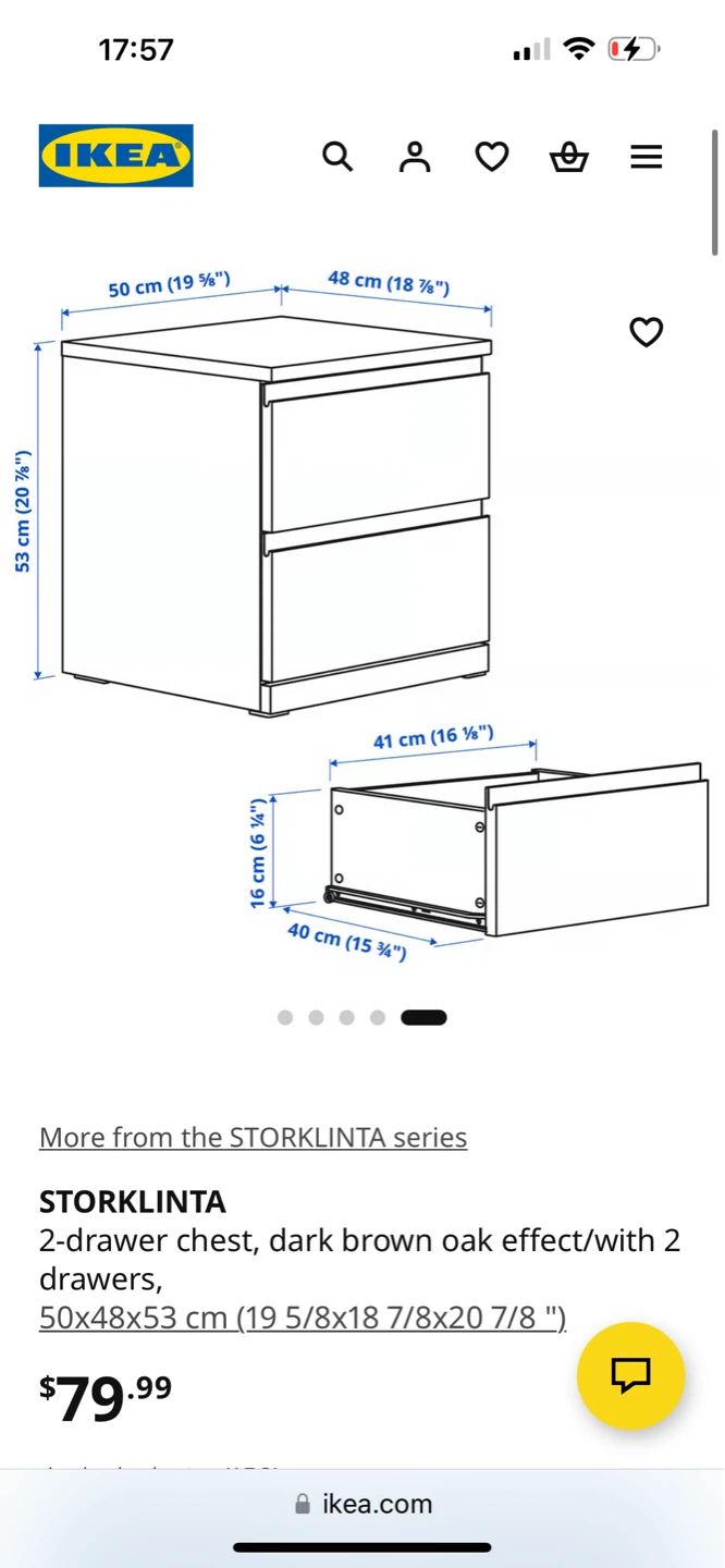 🔥Moving Sale🔥IKEA Black 2-Drawer Small Cabinet - photo 4