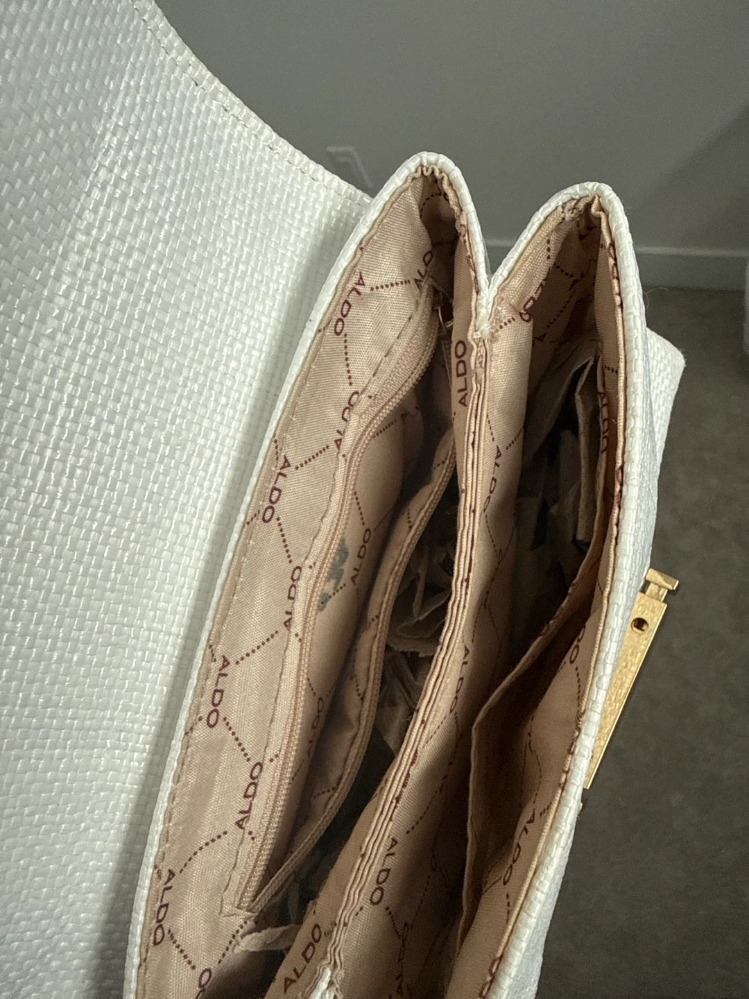 ALDO white and multicolor Chevron Woven Crossbody Bag - photo 3