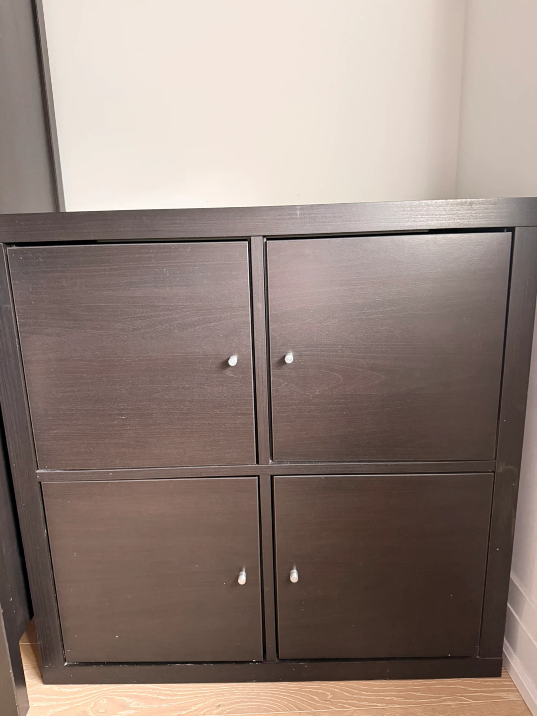 Dark Brown 4-Cube Storage Unit with Doors