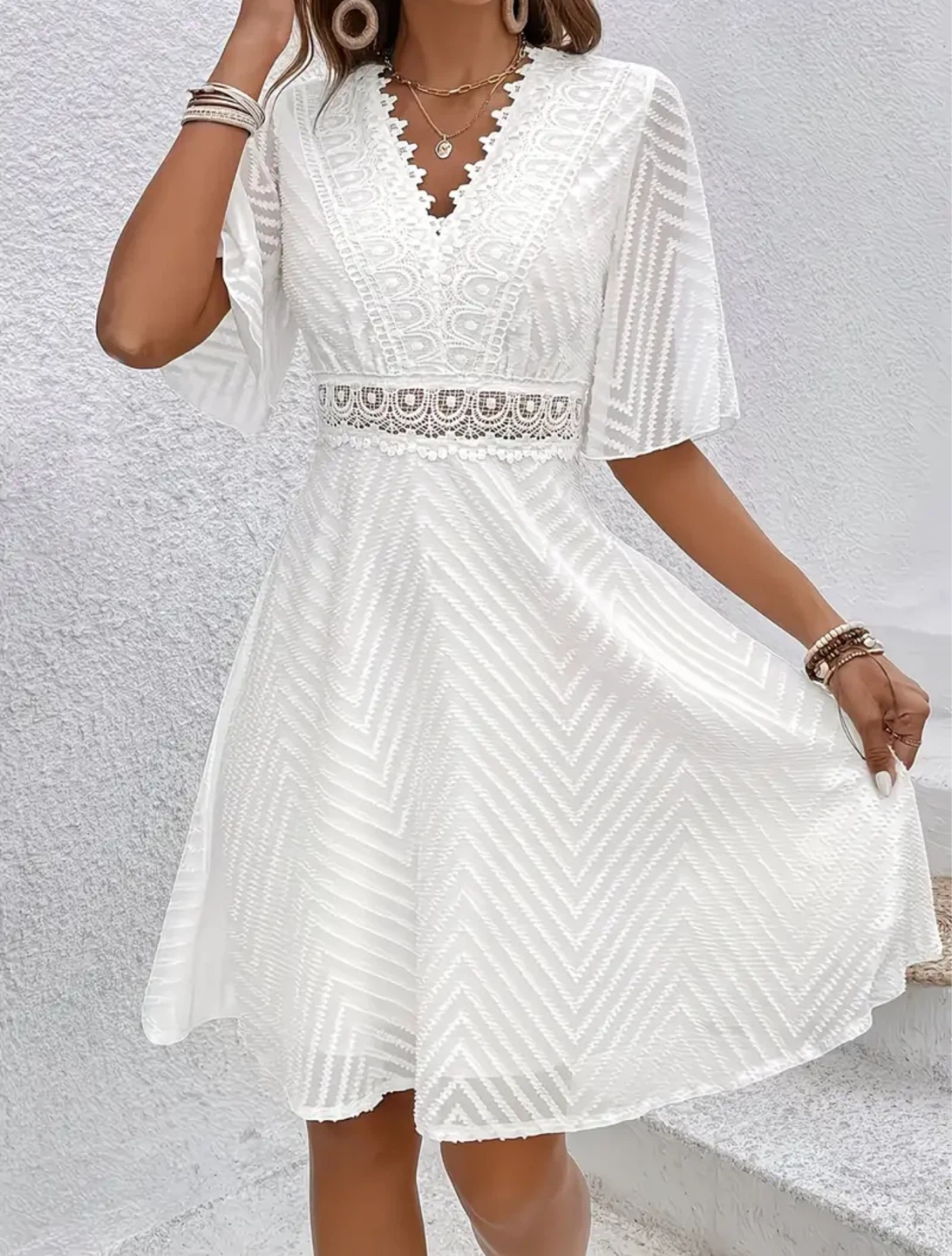 New White A-Line Dress