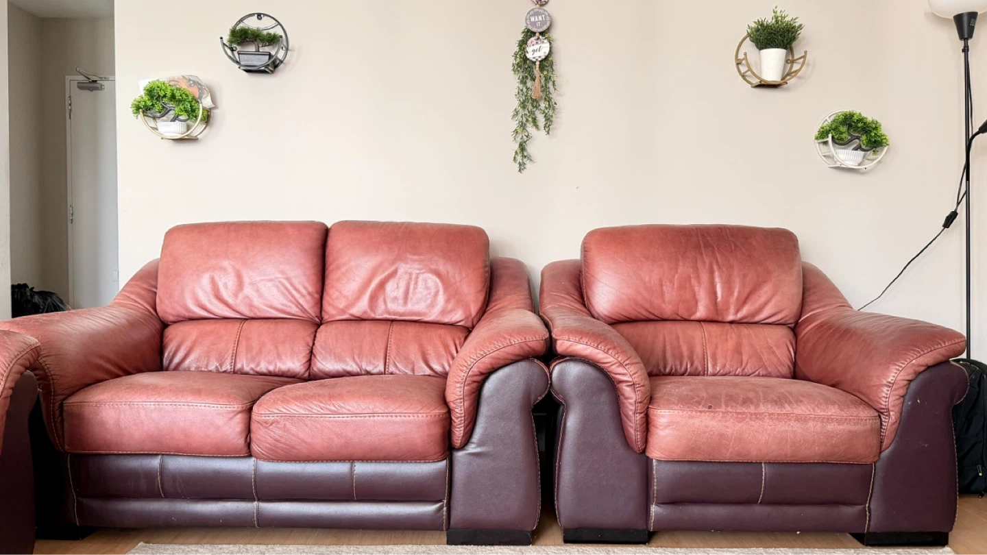 Leather Sofa Set for Sale – 3 Seater, 2 Seater & 1 Seater