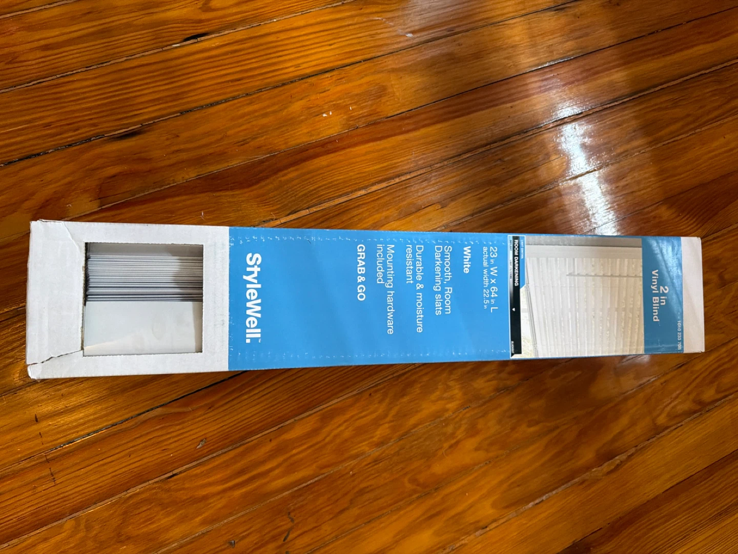 StyleWell 23" W x 64" L White Vinyl Blind