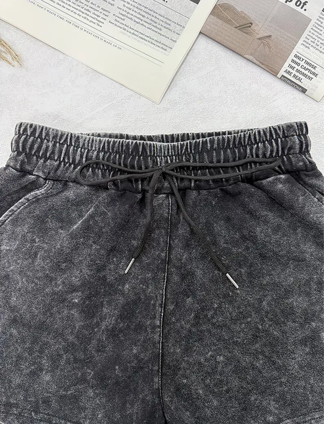 New Washed Black T-Shirt and Shorts Set - photo 3
