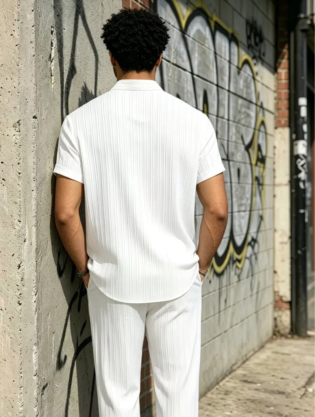 New White Men's Shirt and Pants Set - photo 2