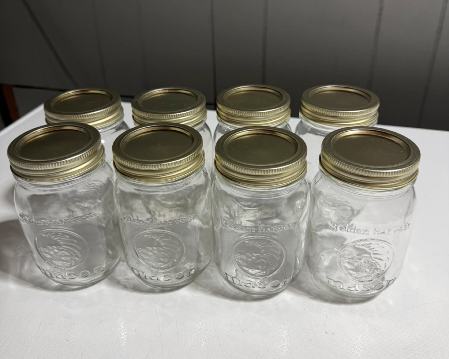Set of 8 Mason Jars with Lids – Glass Canning Jars