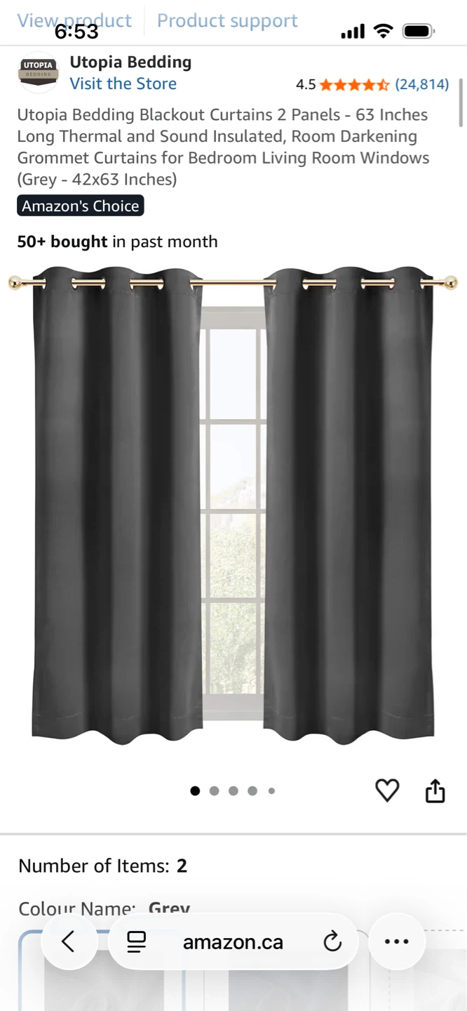Utopia Bedding Blackout Curtains - black