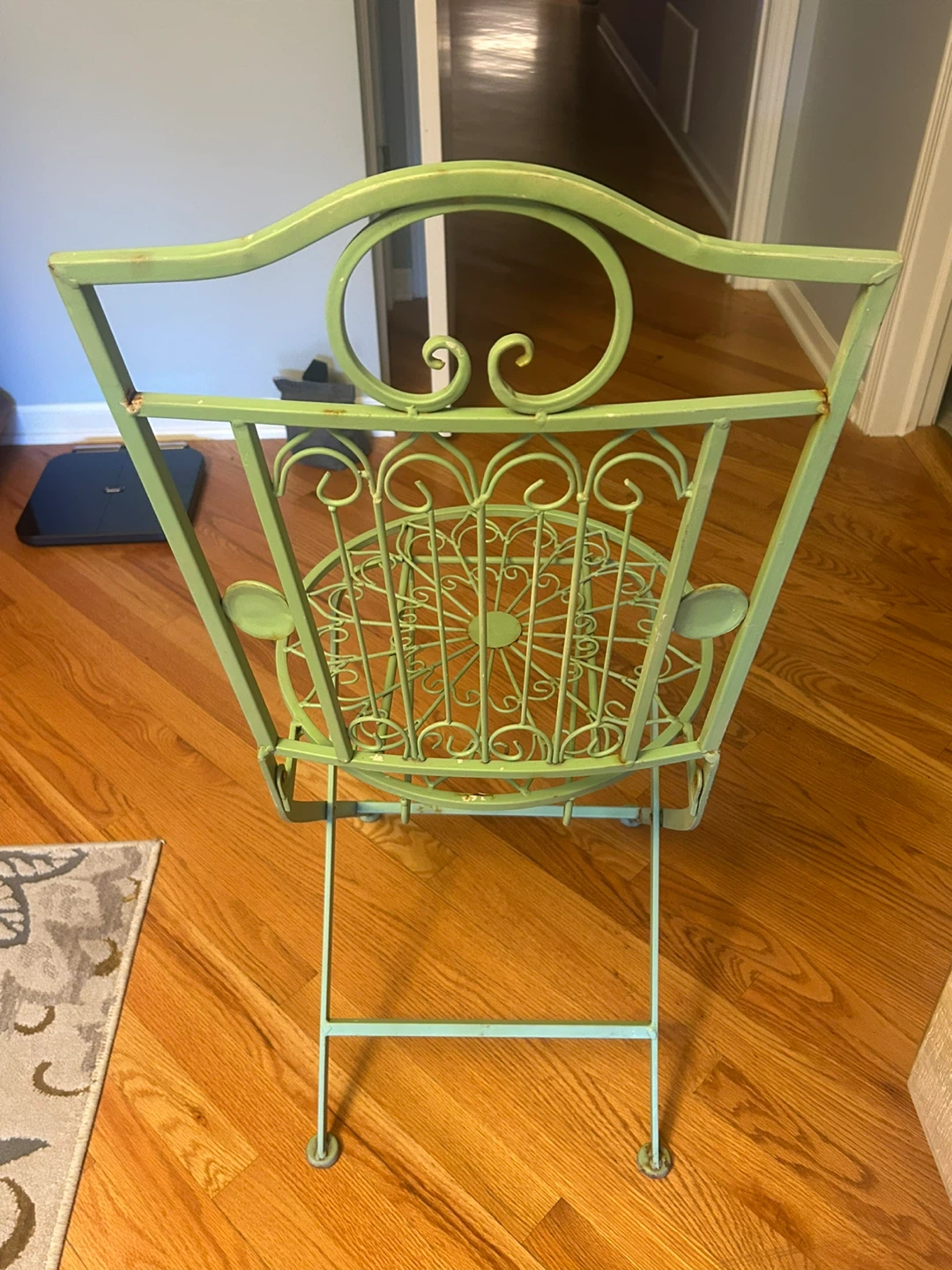 Green Metal Folding Chair with Scrollwork - photo 4