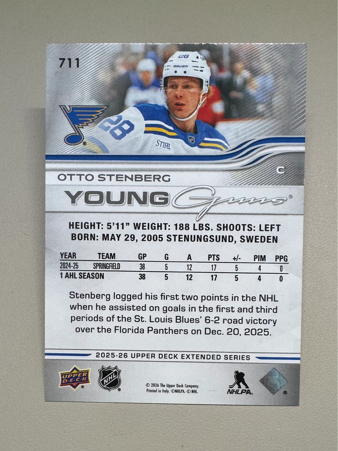 2025-26 Upper Deck Extended // Otto Stenberg Young Guns - photo 2