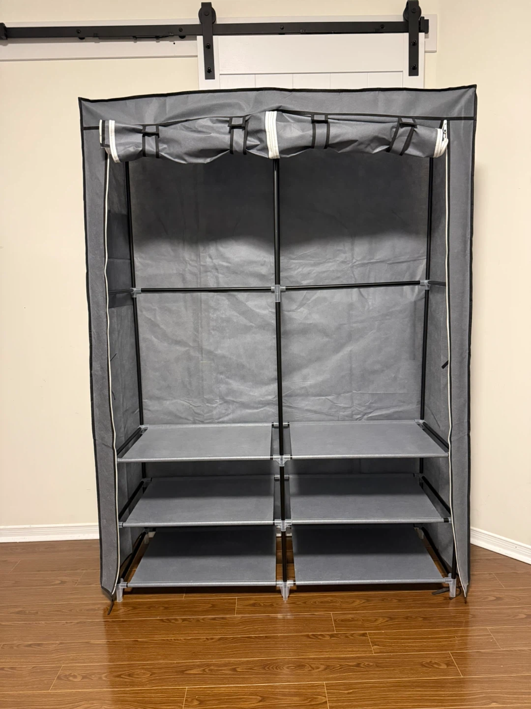 Grey Portable Storage Wardrobe Closet