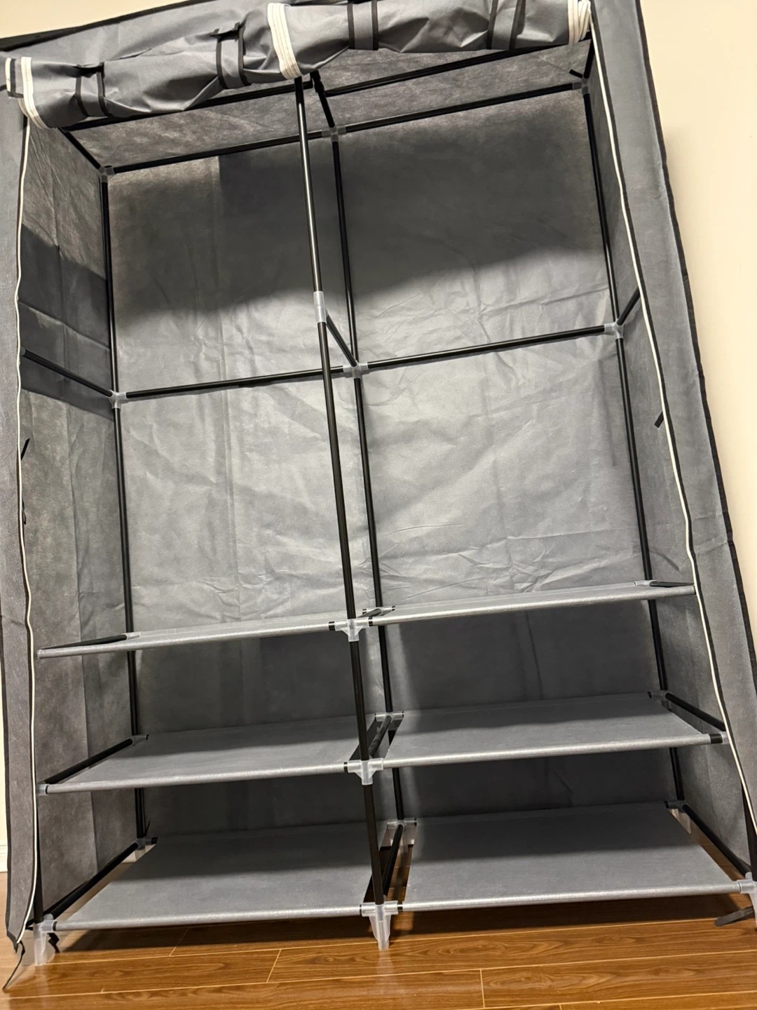Grey Portable Storage Wardrobe Closet - photo 3