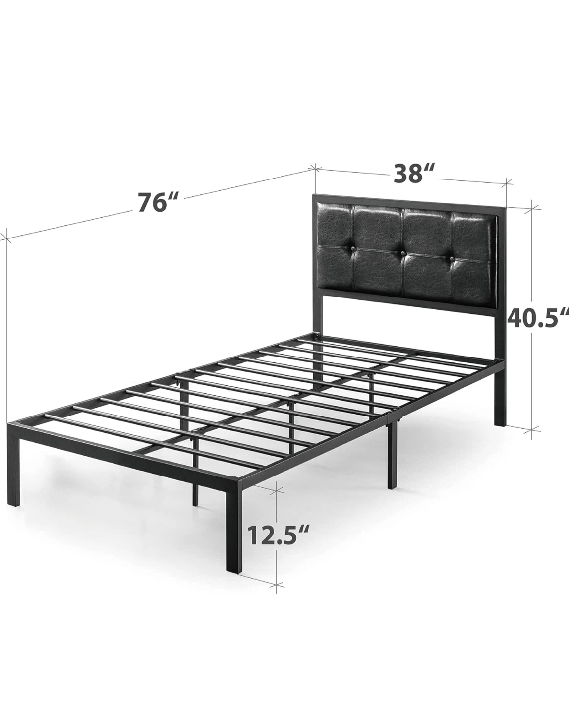 Zinus "Cherie" Twin Bed Frame with Headboard