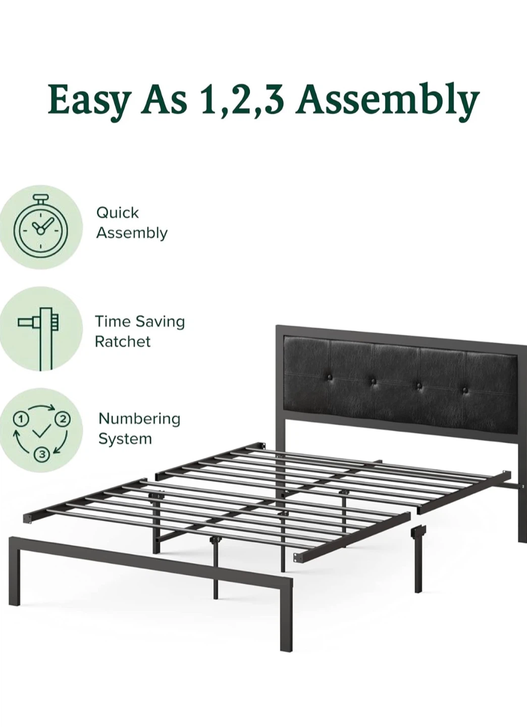 Zinus "Cherie" Twin Bed Frame with Headboard - photo 2