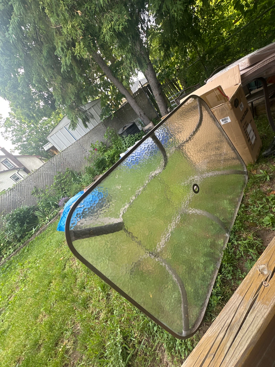 Patio Chair and Glass Table Set