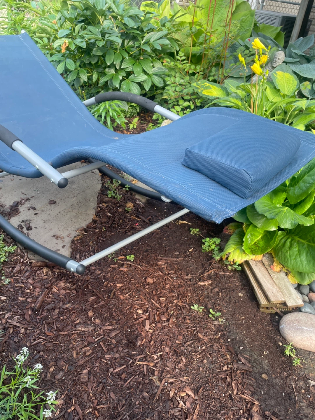 Blue Lounge Chair with Pillow - photo 3