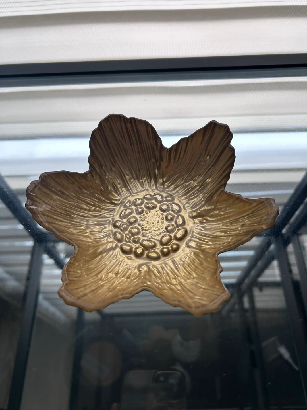 Vintage Small Decorative Gold Flower Dish