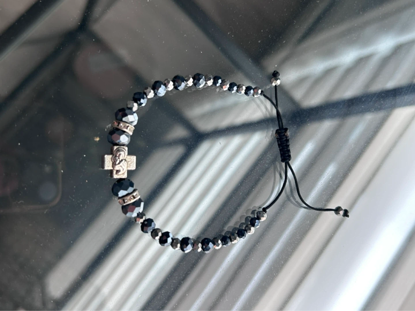 1 LEFT! Handmade Beaded Bracelet with Cross Charm - photo 3