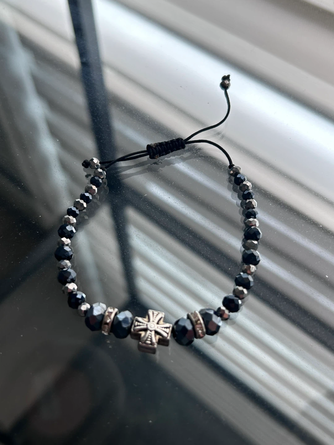 1 LEFT! Handmade Beaded Bracelet with Cross Charm - photo 2