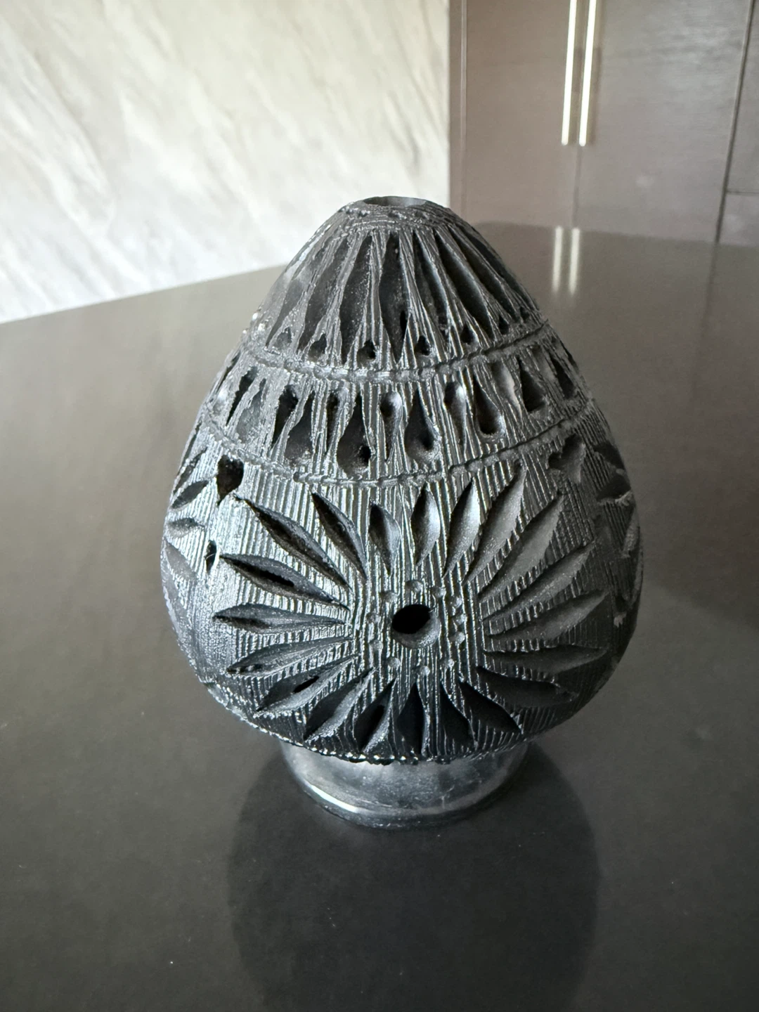 Wood Carved Black Decorative Art