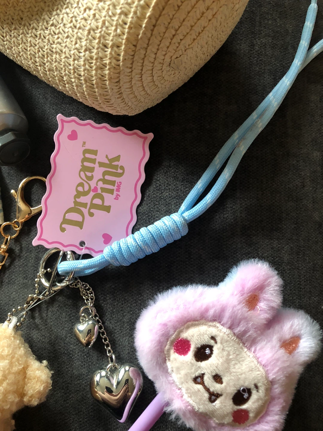 Girls Lot: Straw Hat & Bag Set, Bear Charms, etc - photo 4