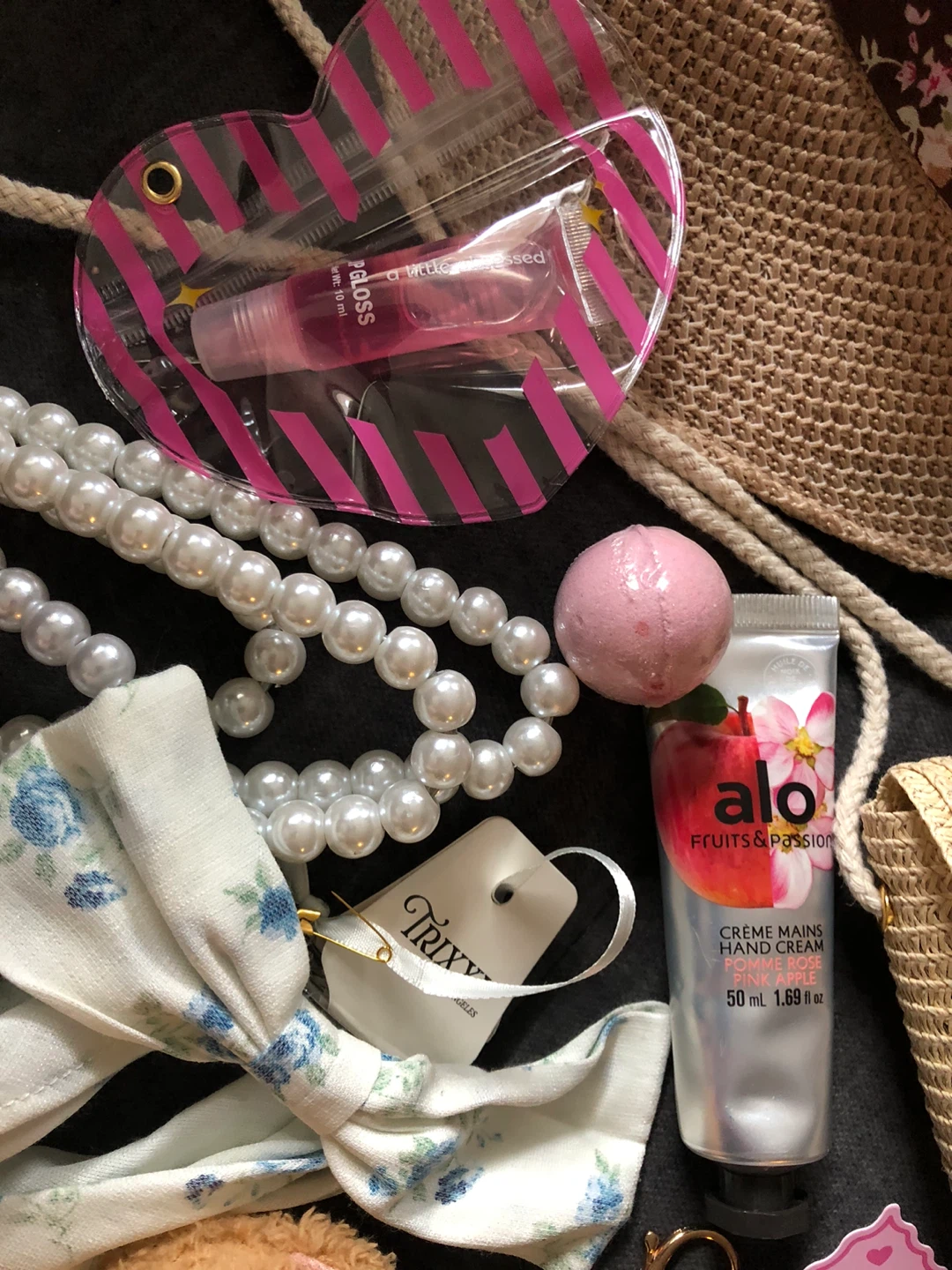 Girls Lot: Straw Hat & Bag Set, Bear Charms, etc - photo 5