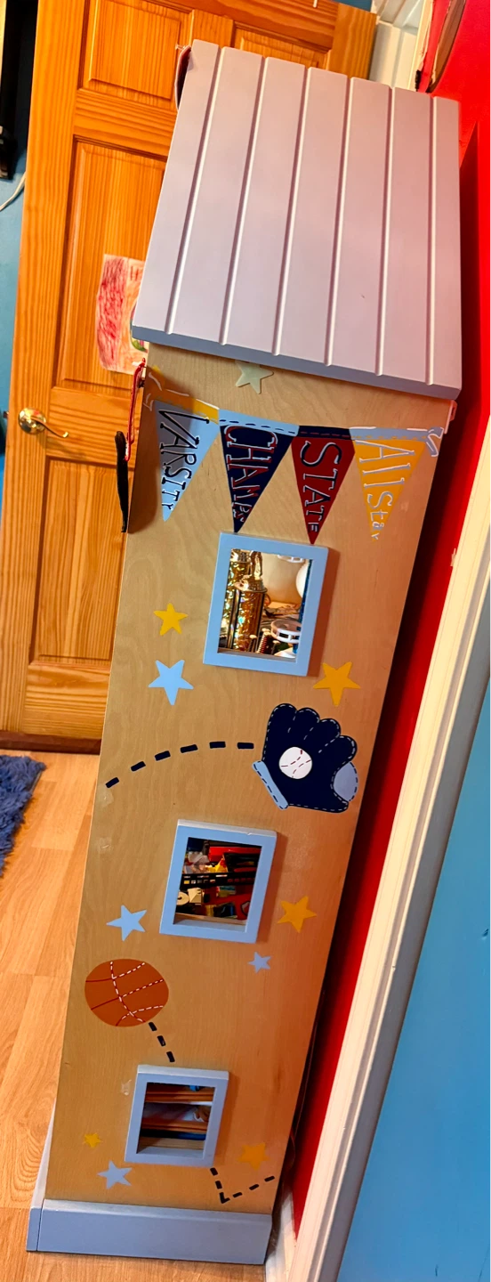 Wooden Kids Bookshelf with Sports Theme - photo 2