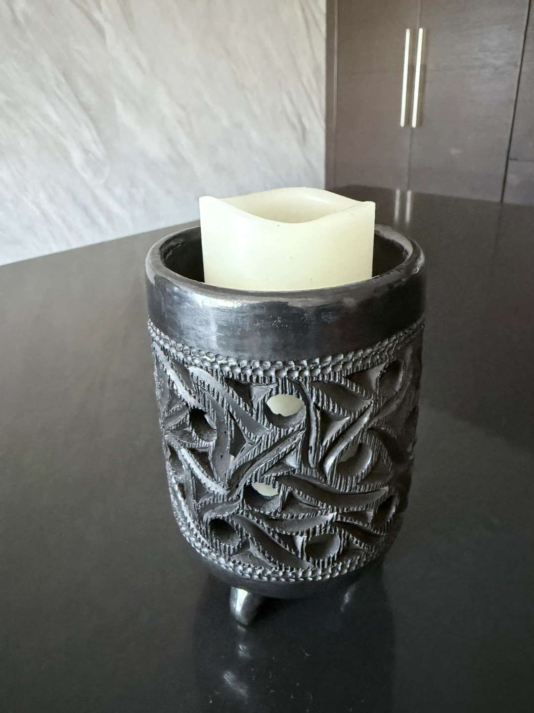 Carved Candle Holder