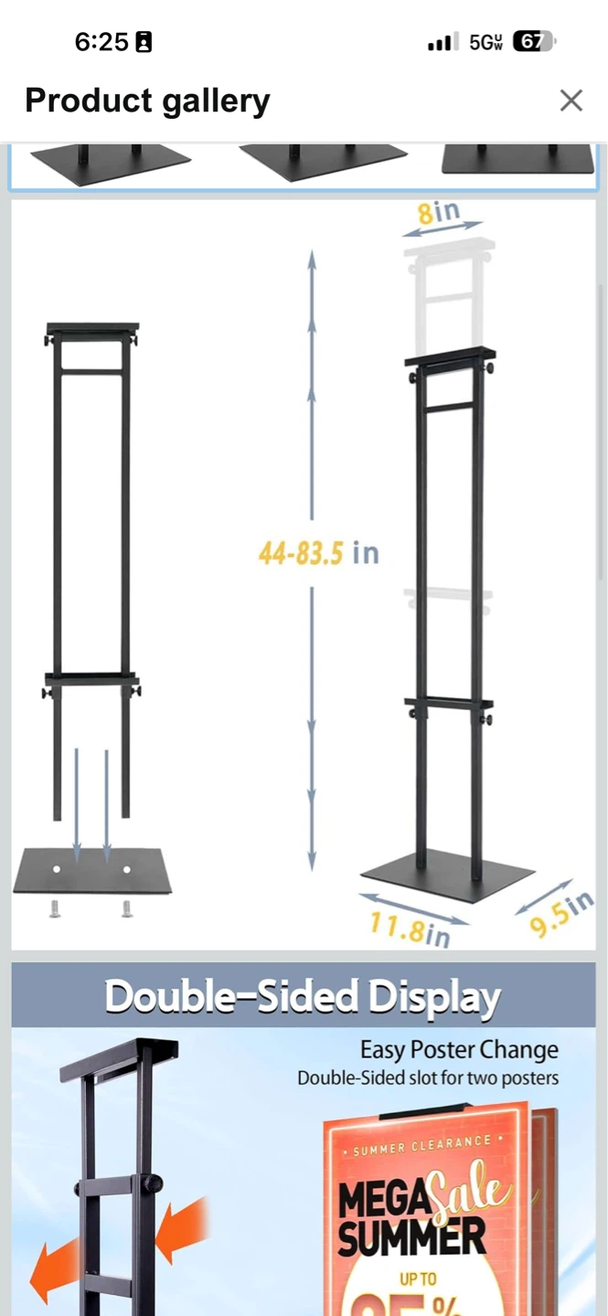 Set of 3 Black Metal Display Easels - photo 4