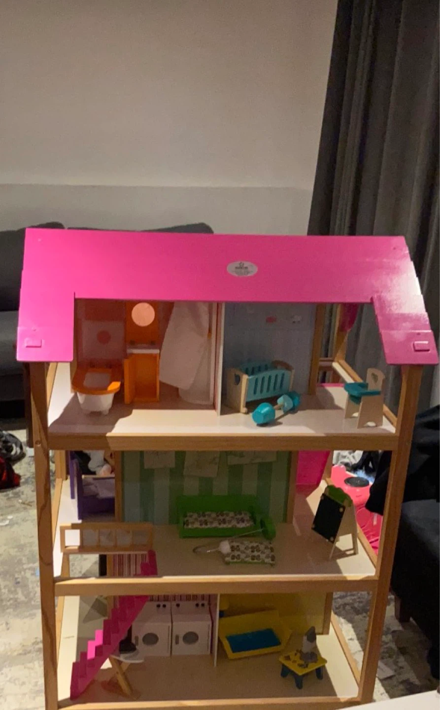 Wooden Dollhouse with Furniture - photo 4